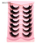 NEW 7Pairs Cat Eye Lashes Faux Mink Eyelashes Natural long Full Strip Lashes Winged End Eye Elongated Fake Lashes Soft Eyelashes