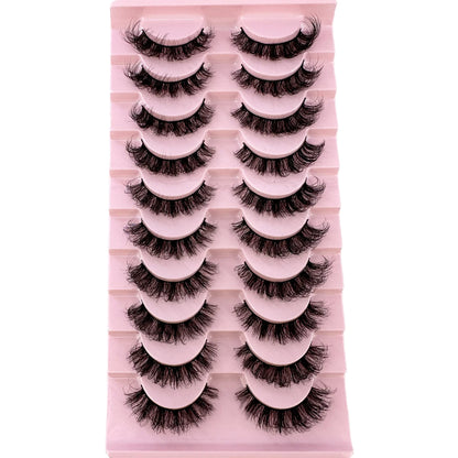 10Pairs 8D Mink Lashes Natural Mink False Eyelashes Dramatic Volume Fake Eyelash Extension Faux Cils Wholesale Makeup Tool