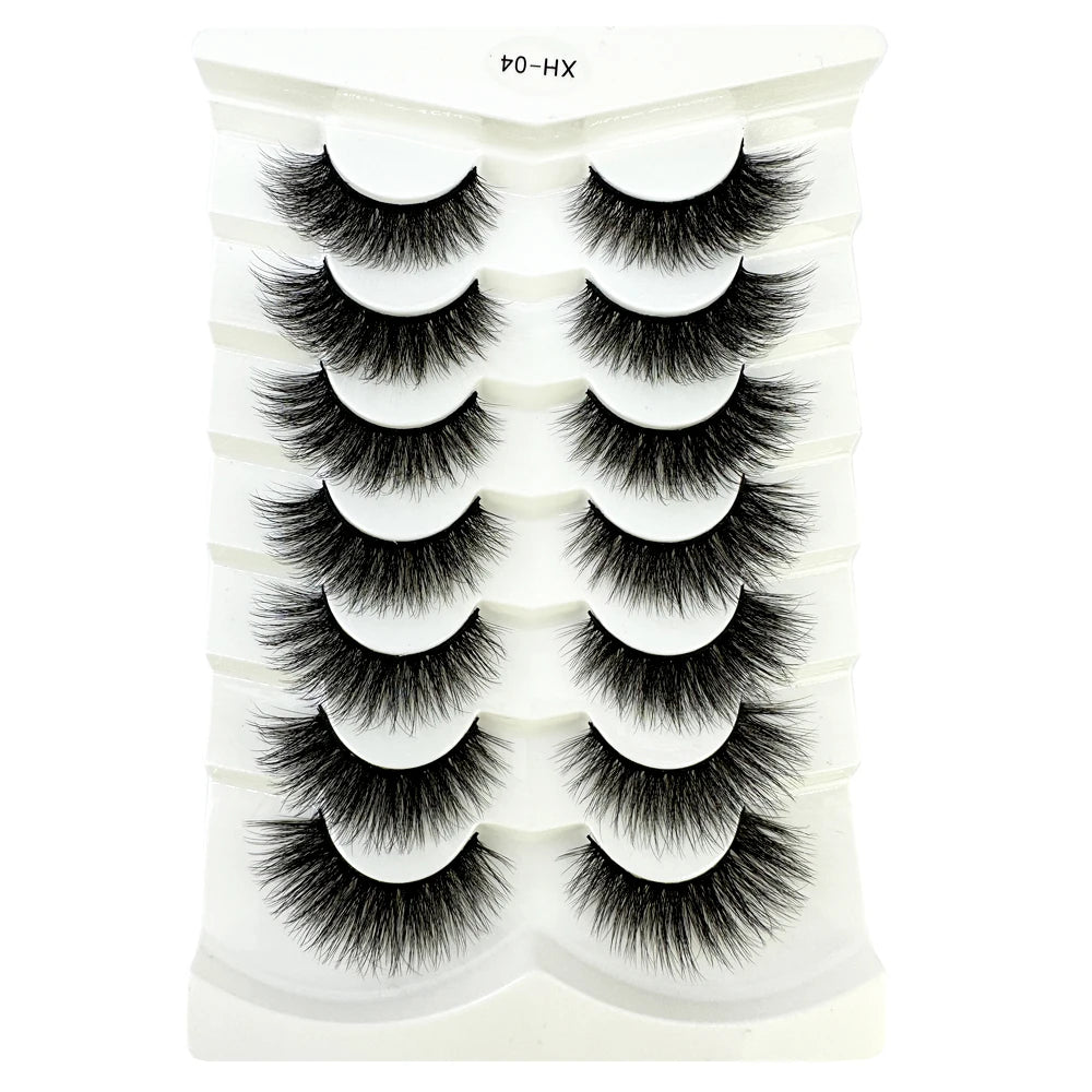 NEW 7Pairs Cat Eye Lashes Faux Mink Eyelashes Natural long Full Strip Lashes Winged End Eye Elongated Fake Lashes Soft Eyelashes