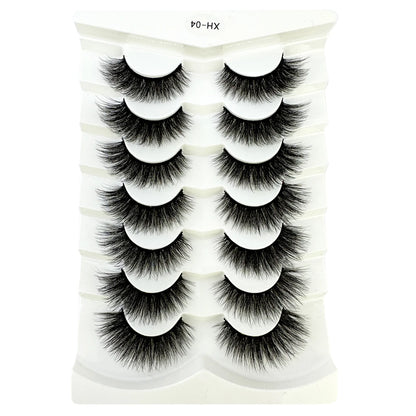 NEW 7Pairs Cat Eye Lashes Faux Mink Eyelashes Natural long Full Strip Lashes Winged End Eye Elongated Fake Lashes Soft Eyelashes