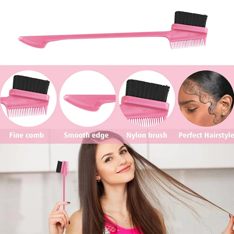 1 Pieces Hair Styling Comb Professional Edge Control Brush For Women White Hair Brushes For Slick Ponytail Three Function In One