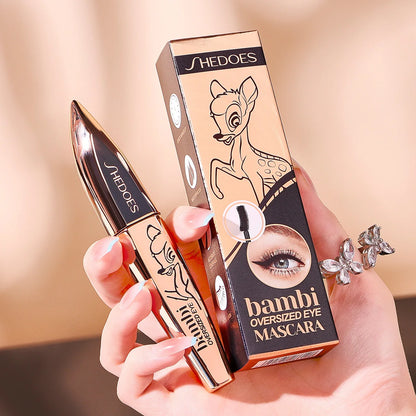 5D Thick and Long Black Silk Fiber Deer Eye Black Large Capacity Eye Makeup: Black Cosmetics Beauty Eye Makeup