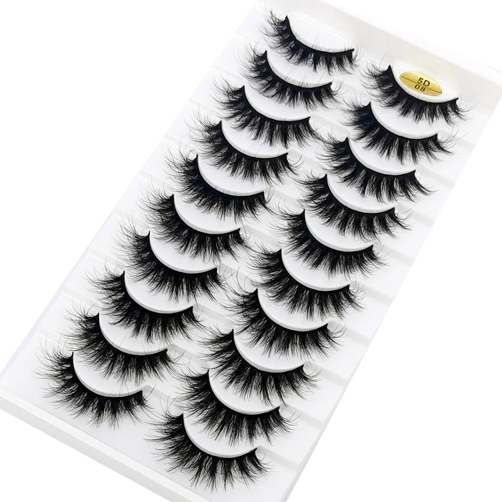 10 pairs Lashes Fluffy Soft Russian volumes Mink Lashes 3D Mink Eyelashes Lashes Reusable Fluffy False Lashes russian extensions