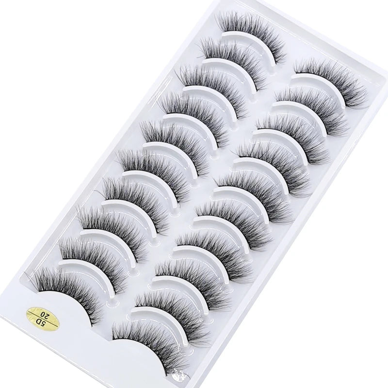10 pairs Lashes Fluffy Soft Russian volumes Mink Lashes 3D Mink Eyelashes Lashes Reusable Fluffy False Lashes russian extensions