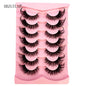 NEW 7Pairs Cat Eye Lashes Faux Mink Eyelashes Natural long Full Strip Lashes Winged End Eye Elongated Fake Lashes Soft Eyelashes