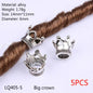 5Pcs/bag Metal Hair Braid Rings Dreadlock Beads Cuffs Tubes 3D Charms Dreadlock Dread Hair Braids Jewelry Decoration Accessories