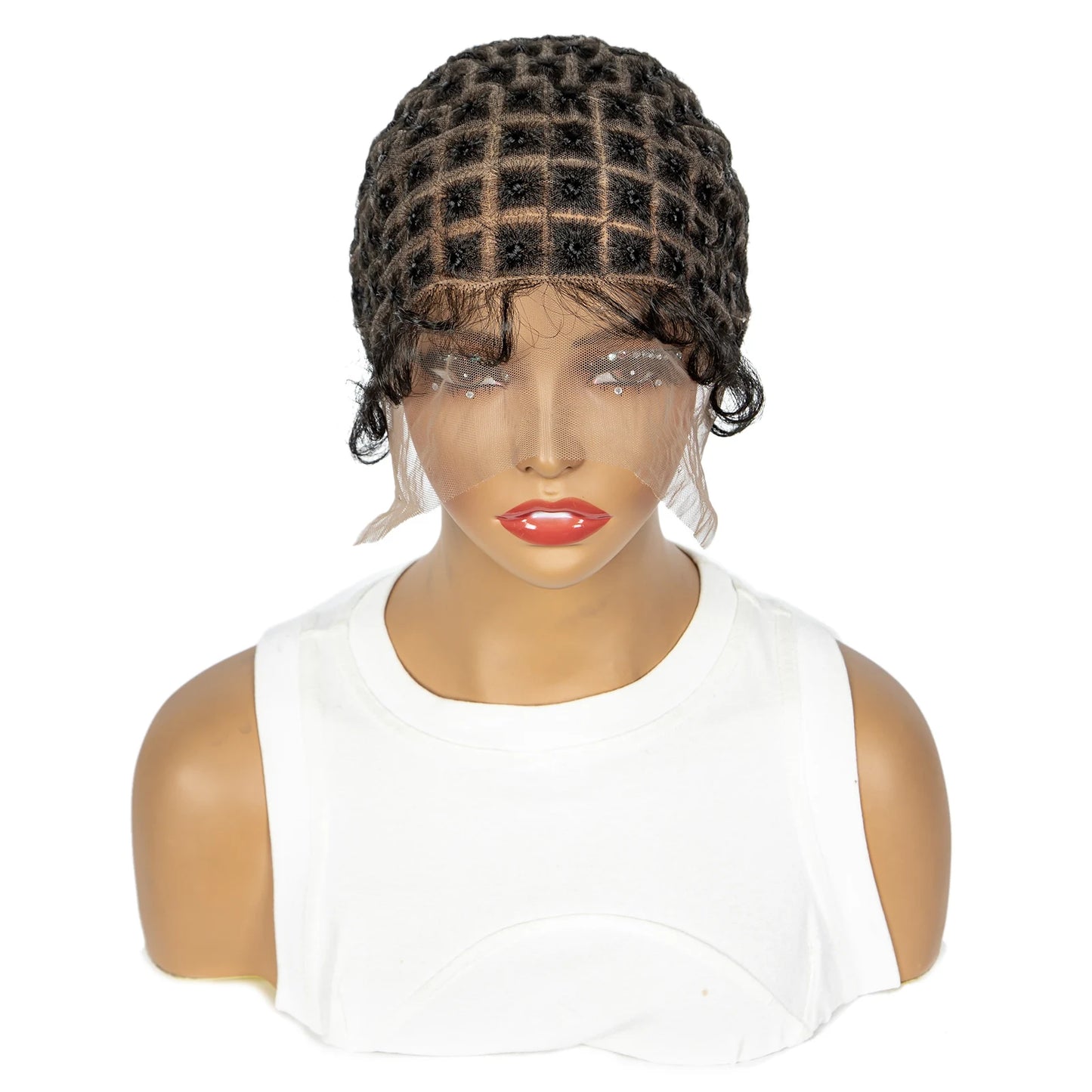 Lace Crochet Wig Cap Braided Wig Cap for Black Women Lace Front Pre Knot Full Lace Cap HD Full Lace Crotchet Cap with Baby Hair