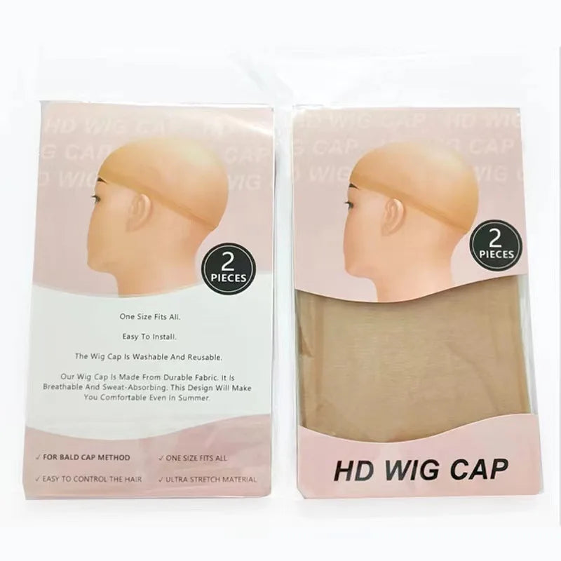 2/8/20Pcs HD Wig Caps High Quality Transparent HD Hair Nets Weave Nylon Stretchy Lace Front Wig Cap for Women Men Light Brown