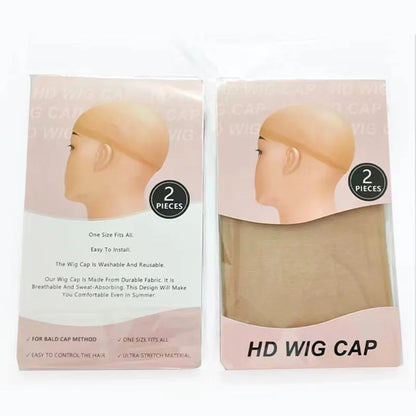 2/8/20Pcs HD Wig Caps High Quality Transparent HD Hair Nets Weave Nylon Stretchy Lace Front Wig Cap for Women Men Light Brown