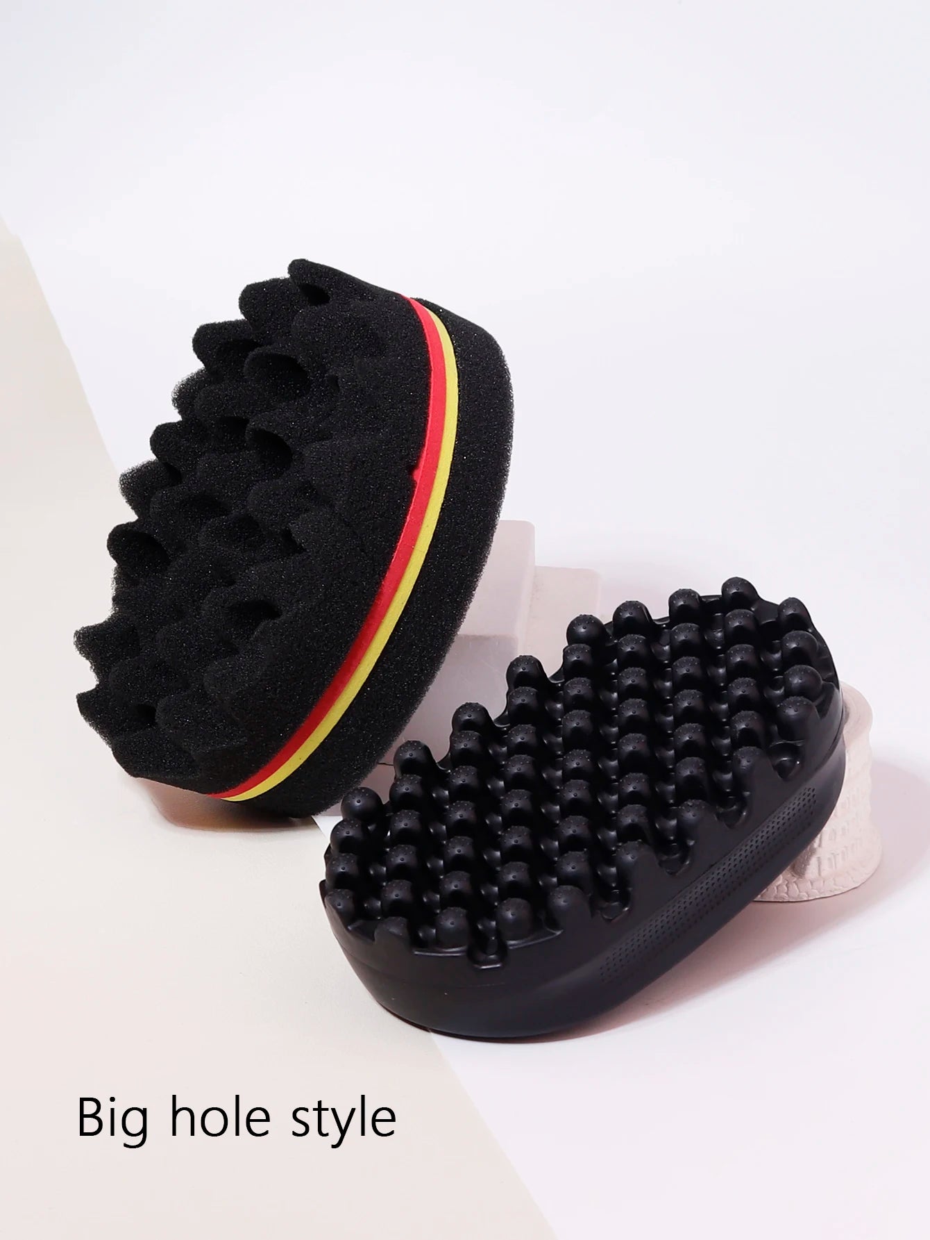 2pcs customized hairstyle tools portable and durable rubber curly hair combs plastic  hair brushes  Special for real hair wigs﻿