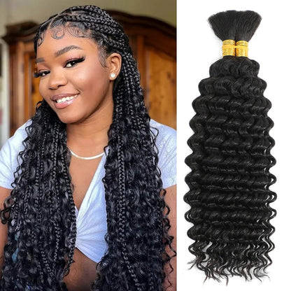 Human Braiding Hair Deep Wave Bulk for Braiding