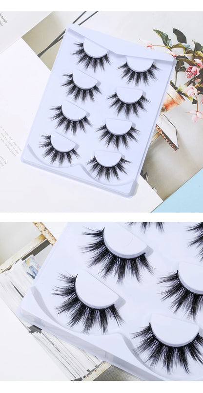 4 Pairs of Thick Comic Eyelashes
