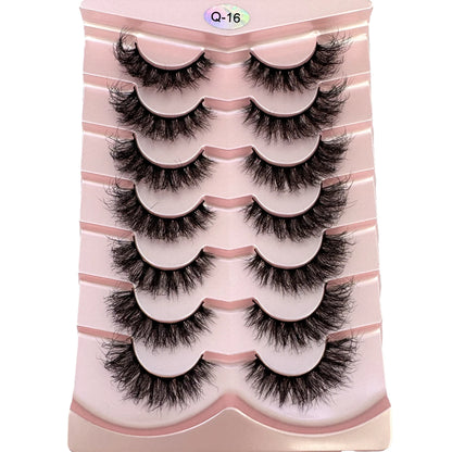 New 7 Pairs Mink Lashes Natural Look False Eyelashes Wispy Cat Eye Lashes Fluffy 3D Mink Lashes Natural Fake Lashes Strip Lashes