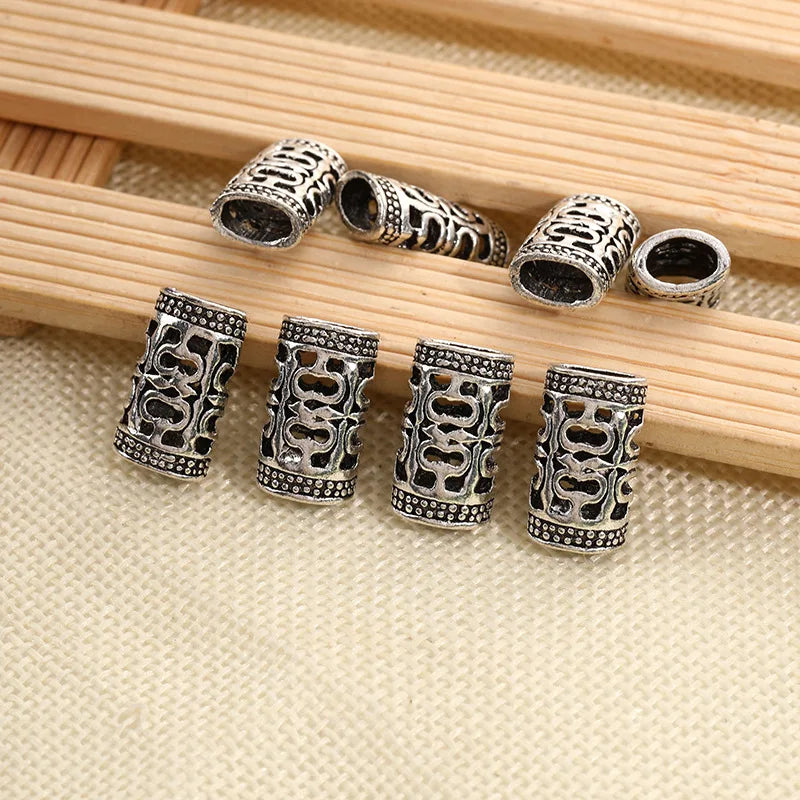 5Pcs/bag Metal Hair Braid Rings Dreadlock Beads Cuffs Tubes 3D Charms Dreadlock Dread Hair Braids Jewelry Decoration Accessories