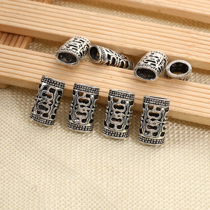 5Pcs/bag Metal Hair Braid Rings Dreadlock Beads Cuffs Tubes 3D Charms Dreadlock Dread Hair Braids Jewelry Decoration Accessories