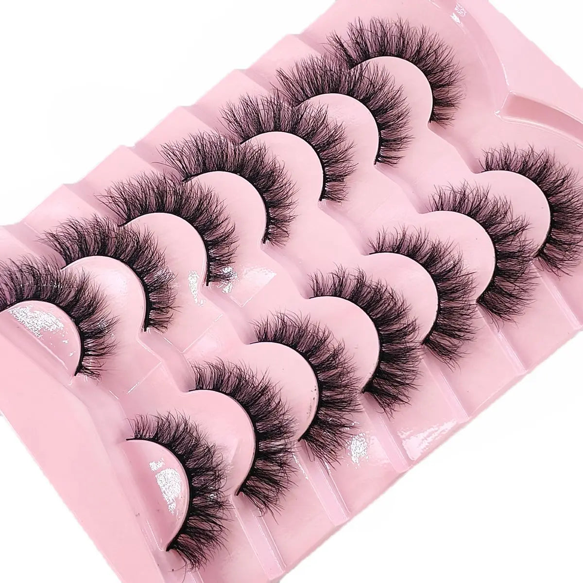 New 7 Pairs Mink Lashes Natural Look False Eyelashes Wispy Cat Eye Lashes Fluffy 3D Mink Lashes Natural Fake Lashes Strip Lashes