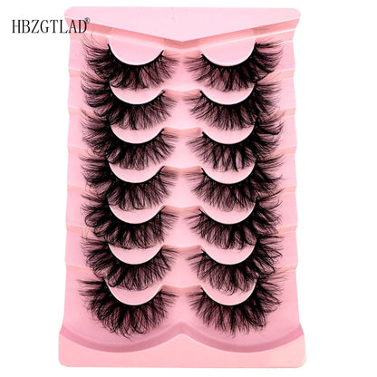 NEW 7Pairs Cat Eye Lashes Faux Mink Eyelashes Natural long Full Strip Lashes Winged End Eye Elongated Fake Lashes Soft Eyelashes