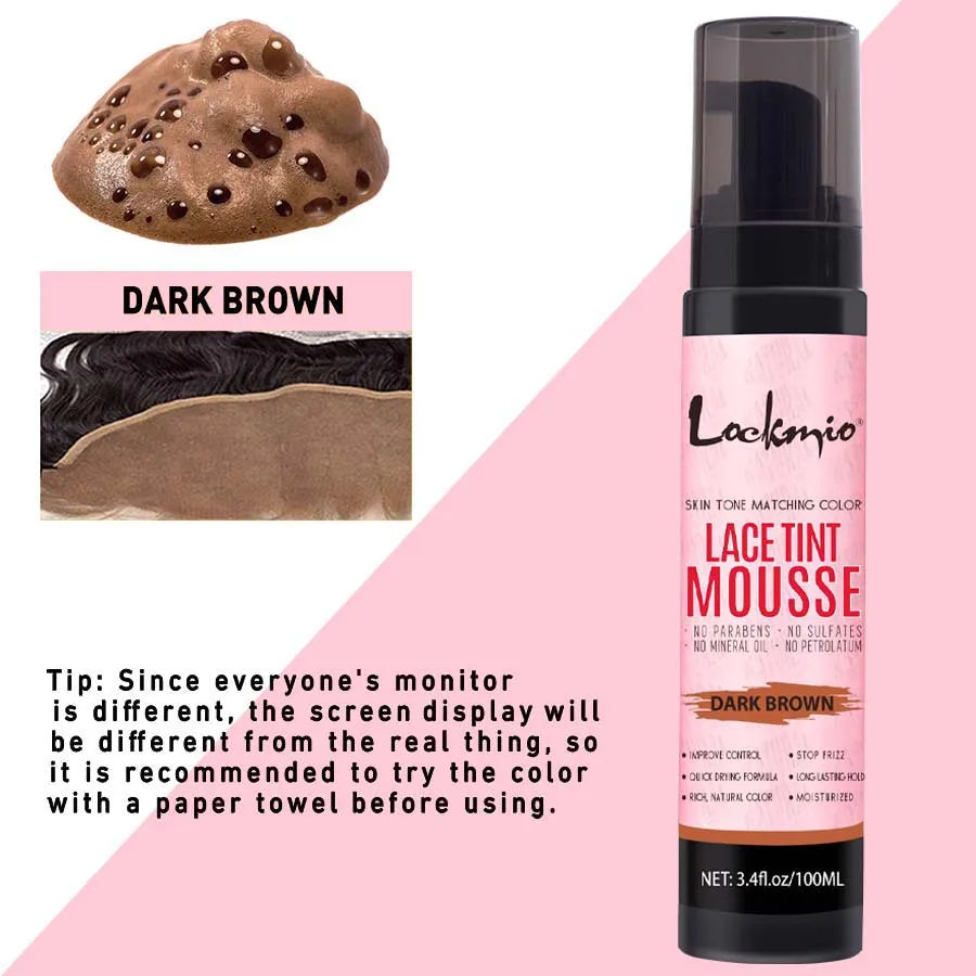 Wig Tint Foam for Lace Front Dyeing Mousse Natural Quick Dry Grid Invisible Color Hair Spray for Toupees