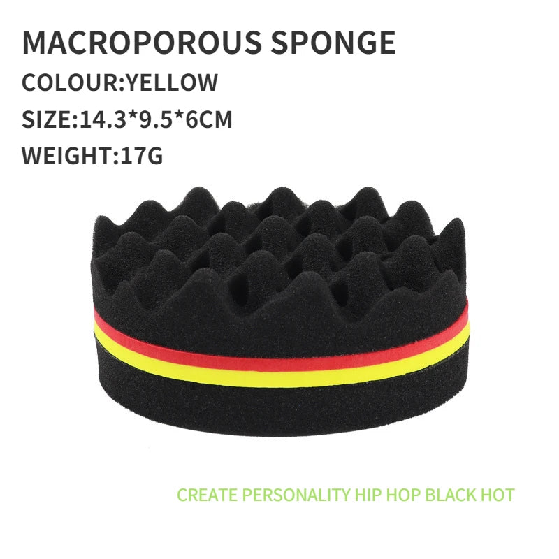 New Oval Double-Side Magic twist hair brush sponge,Sponge Brush for Natural,afro coil wave dread sponge brushes