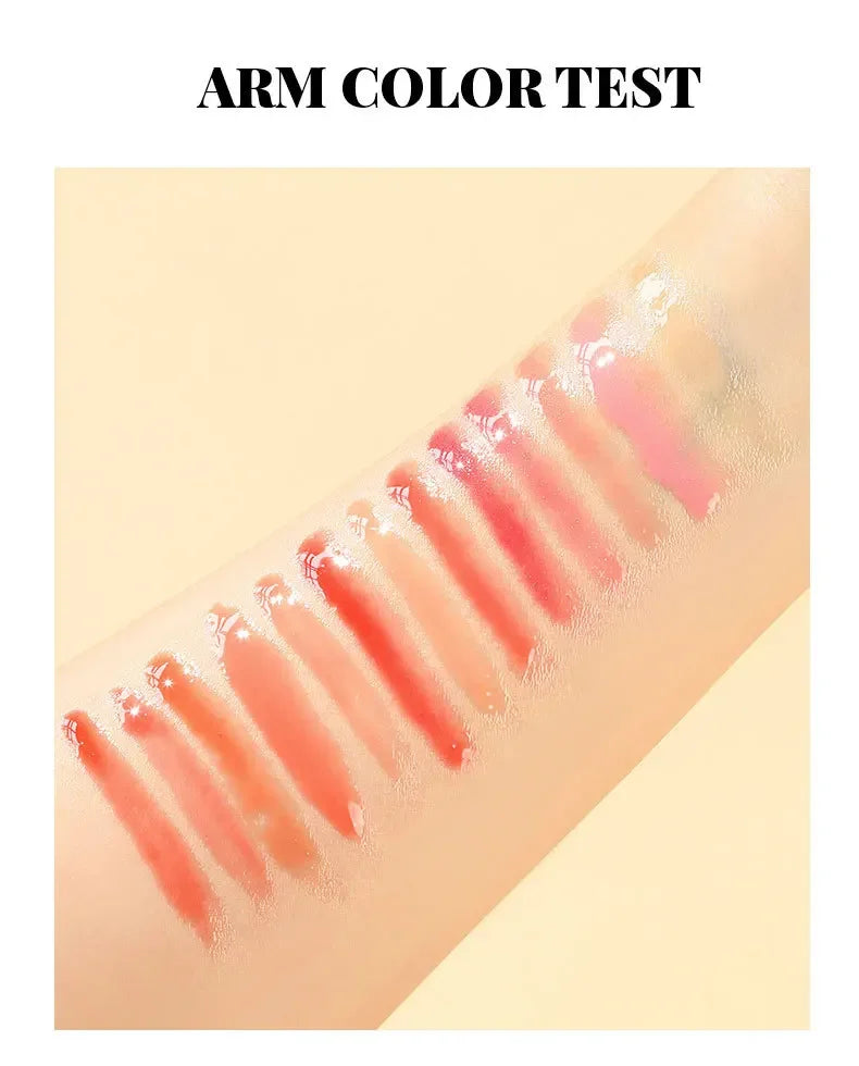 12-Color Lip Gloss Waterproof Long-lasting Moisturizing Lipstick Mirror Nude Lip Gloss Plain Lip Gloss Oil