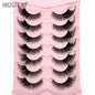 NEW 7Pairs Cat Eye Lashes Faux Mink Eyelashes Natural long Full Strip Lashes Winged End Eye Elongated Fake Lashes Soft Eyelashes