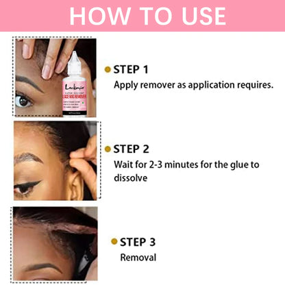 LOCKMIO Wig Glue Waterproof Adhesive for Bonding Lace Toupee Front Closure 6pcs/set Travel Size Wigs Extension Kit for Beginners