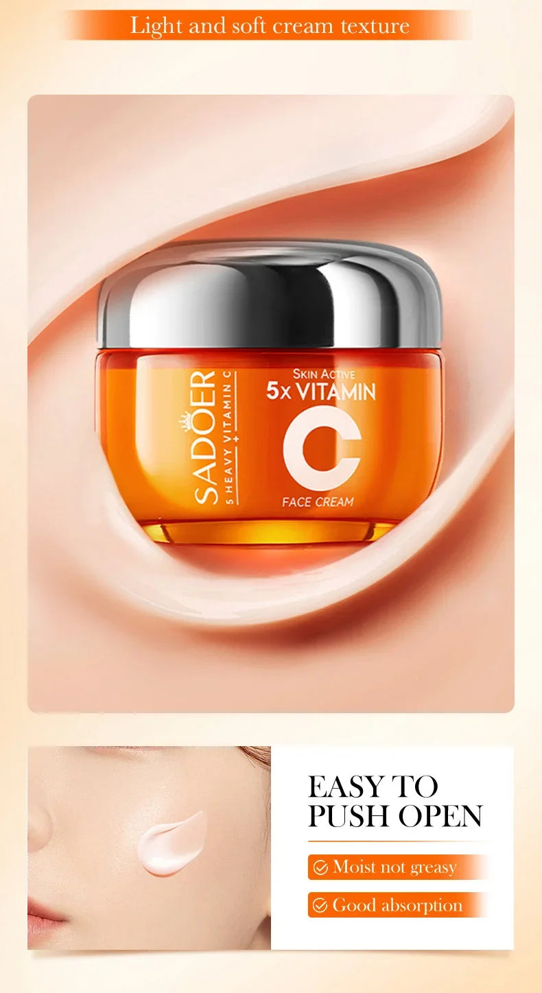 SADOER Vitamin C Face Cream Facial skincare Firming Moisturizing Brightening Hydrating Facial Creams Beauty Face Skin Care