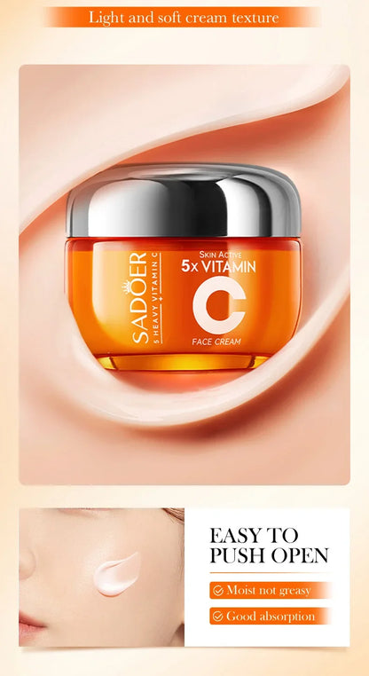 SADOER Vitamin C Face Cream Facial skincare Firming Moisturizing Brightening Hydrating Facial Creams Beauty Face Skin Care