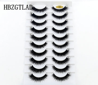 10 pairs Lashes Fluffy Soft Russian volumes Mink Lashes 3D Mink Eyelashes Lashes Reusable Fluffy False Lashes russian extensions