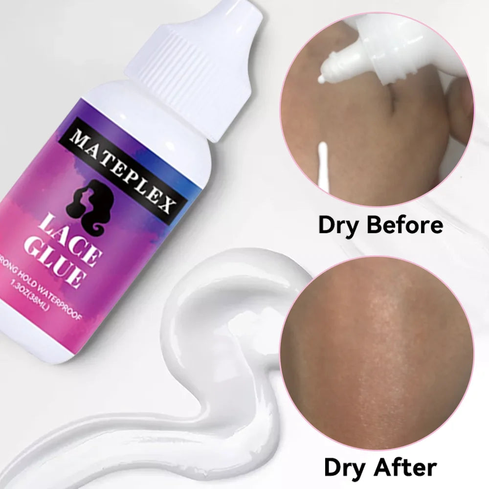 4PCS/Lot Wig Glue for Lace Waterproof Lace Glue Adhesive Strong Hold Hair Edge Control Melt Band Hair Brush Wig Installation Kit