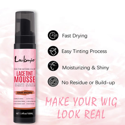 Wig Tint Foam for Lace Front Dyeing Mousse Natural Quick Dry Grid Invisible Color Hair Spray for Toupees