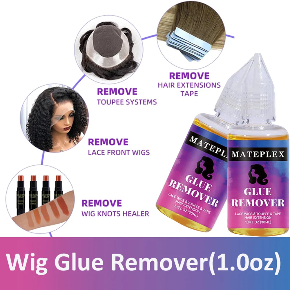 4PCS/Lot Wig Glue for Lace Waterproof Lace Glue Adhesive Strong Hold Hair Edge Control Melt Band Hair Brush Wig Installation Kit