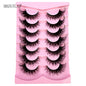 NEW 7Pairs Cat Eye Lashes Faux Mink Eyelashes Natural long Full Strip Lashes Winged End Eye Elongated Fake Lashes Soft Eyelashes