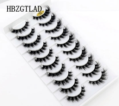 10 pairs Lashes Fluffy Soft Russian volumes Mink Lashes 3D Mink Eyelashes Lashes Reusable Fluffy False Lashes russian extensions