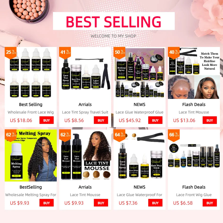 Melting Spray For Lace Wigs Lace Tint Mousse Wig Glue Waterproof Glue Remover Wig Installation Kit Set