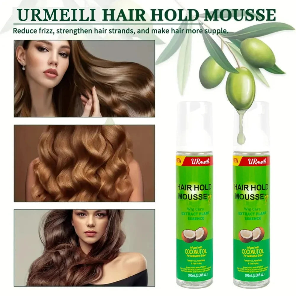 2025 Curly Hair Mousse For Wigs Strong Hold Olive Oil Hair Styling Mousse Anti-Frizz Hair Foam Mousse For Styling Hair Women Men