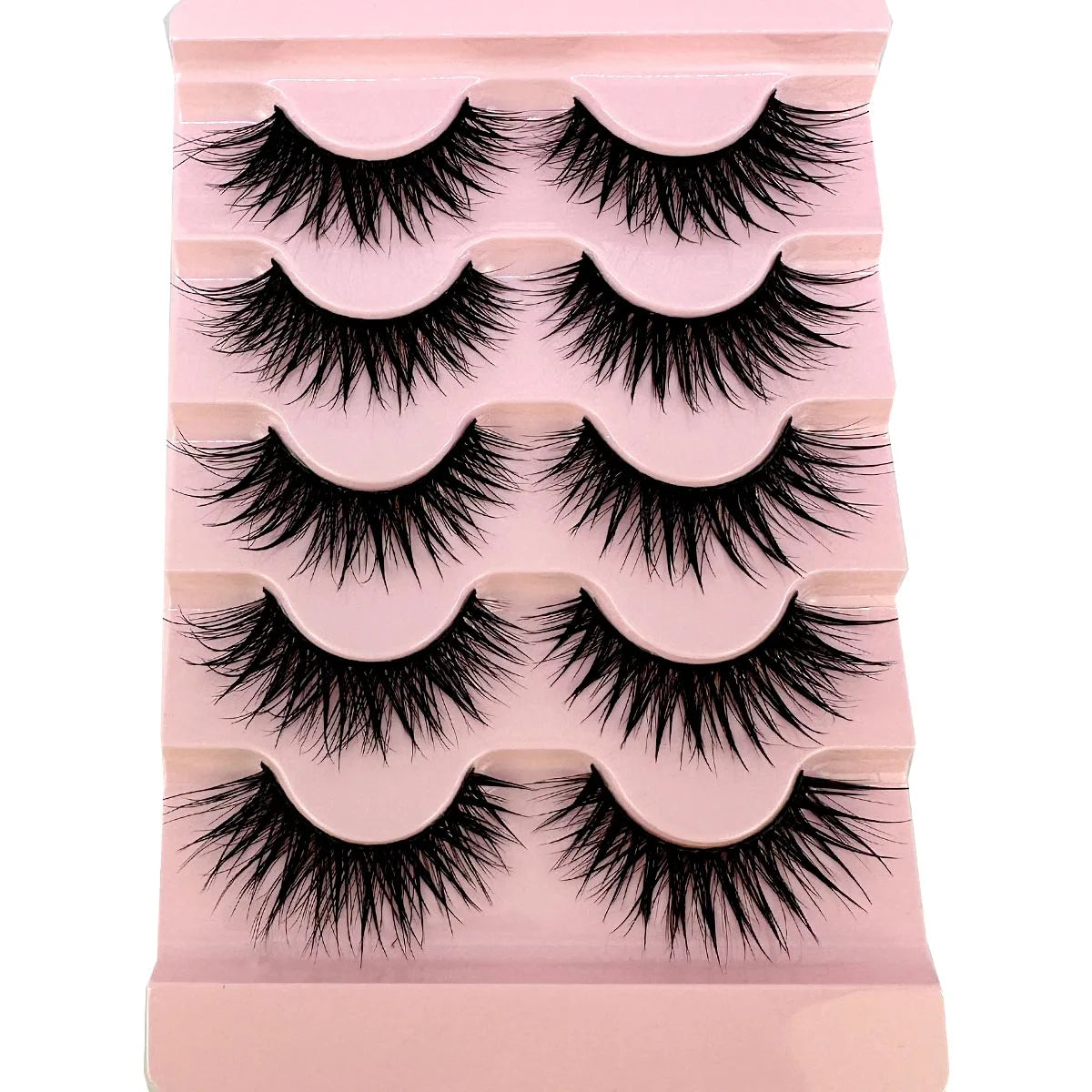 NEW 5Pairs Cosplay Anime Eyelashes Makeup Women Manga Lashes Dramatic Fairy Clusters False Lashes Wet Look Fake Lashes