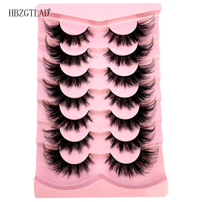 NEW 7Pairs Cat Eye Lashes Faux Mink Eyelashes Natural long Full Strip Lashes Winged End Eye Elongated Fake Lashes Soft Eyelashes