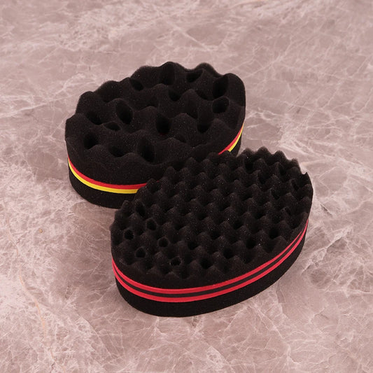 1pcs double-sided magic twist brush sponge hair salon styling oval dual-use perforated curly hair sponge wave hair tool