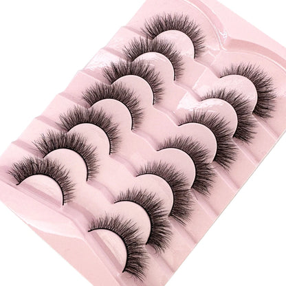 Mink Lashes Natural Look False Eyelashes Wispy Cat Eye Lashes Fluffy 3D Mink Lashes Natural Fake Lashes Strip Lashes Pack 7Pairs