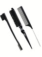 3pcs styling comb set with triple tear hair brush mouse tail comb edge brush,salon hair styling tool Special for real hair wigs