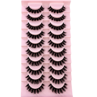 10Pairs 8D Mink Lashes Natural Mink False Eyelashes Dramatic Volume Fake Eyelash Extension Faux Cils Wholesale Makeup Tool