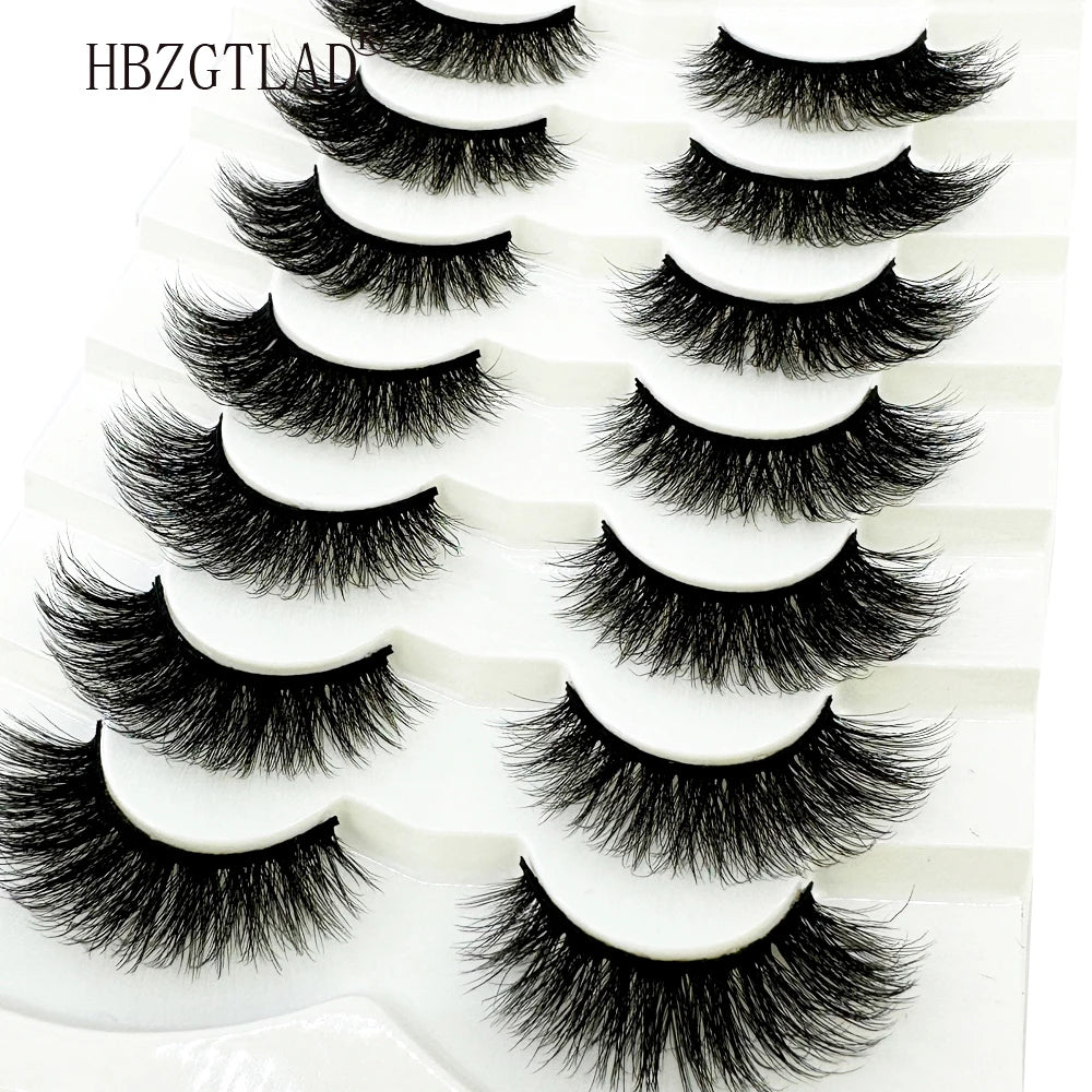 NEW 7Pairs Cat Eye Lashes Faux Mink Eyelashes Natural long Full Strip Lashes Winged End Eye Elongated Fake Lashes Soft Eyelashes