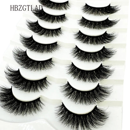 NEW 7Pairs Cat Eye Lashes Faux Mink Eyelashes Natural long Full Strip Lashes Winged End Eye Elongated Fake Lashes Soft Eyelashes