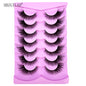 NEW 7Pairs Cat Eye Lashes Faux Mink Eyelashes Natural long Full Strip Lashes Winged End Eye Elongated Fake Lashes Soft Eyelashes