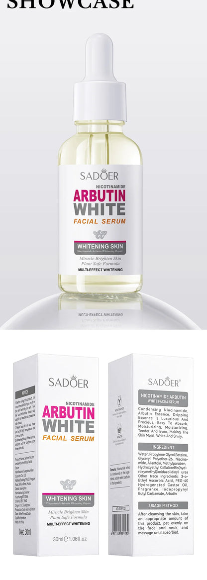 SADOER Arbutin Face Serum Moisturizing Nourishing Firming Brightening Face Serum Facial Essence Skin Care Products