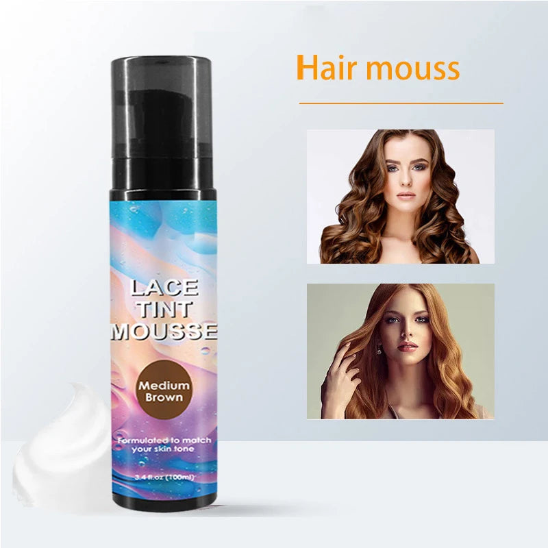 Lace Tint Spray For Lace Wigs 4colors Lace Tint Mousse Lace Tint Spray Dye ColorS For Closures, Wigs And Closure Front 100Ml