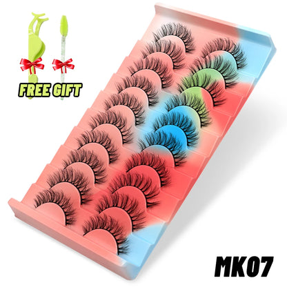 Lashes 5/10 Pairs 3D Mink Lashes Fluffy Soft Wispy Volume Natural long E-girls False Eyelashes Eye Lashes Reusable lashes Makeup
