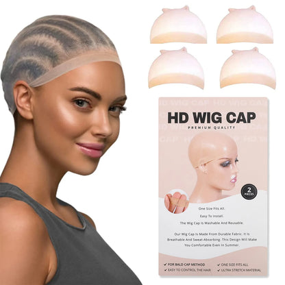 2/8/20Pcs HD Wig Caps High Quality Transparent HD Hair Nets Weave Nylon Stretchy Lace Front Wig Cap for Women Men Light Brown