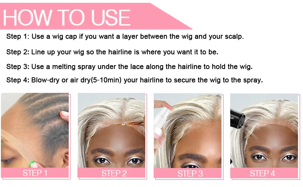 LOCKMIO 60ML Fast Dry Melting Spray Lace Glue Adhesive Long Lasting Hold Wig Mesh Adhesive Cosplay Wig Installation Fixing Agent